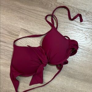 Women's Red Bikini Top with tie strings and built in padding